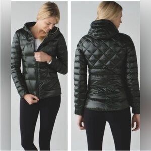 Lululemon Fluffin Awesome Jacket Black 800 Fill Goose Down Puffer Coat Packable